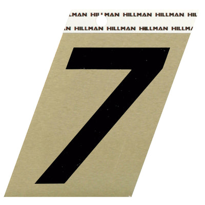 HILLMAN 3 in. Reflective Black Vinyl Self-Adhesive Number 7