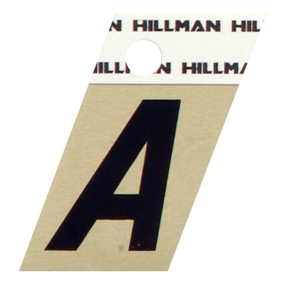 HILLMAN 1.5 in. Black Aluminum Self-Adhesive Letter A