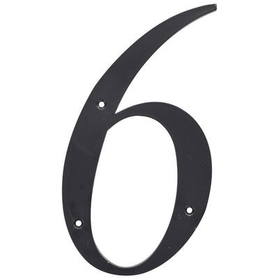HILLMAN 6 in. Reflective Black Plastic Nail-On Number 6