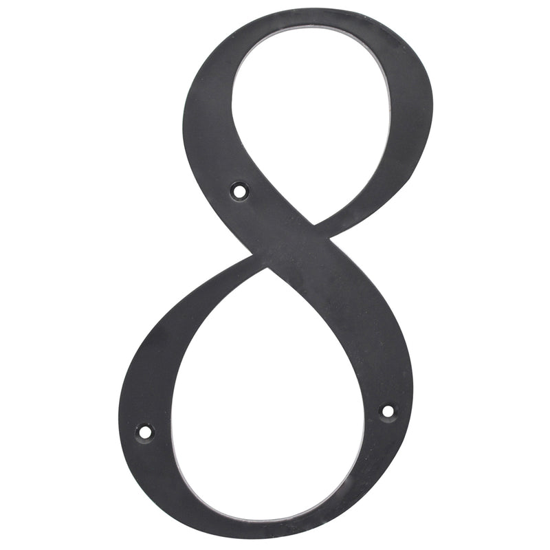 HILLMAN 6 in. Reflective Black Plastic Nail-On Number 8