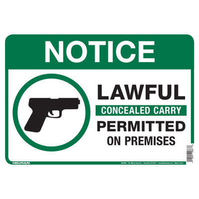 HILLMAN English White Notice Sign 10 in. H X 14 in. W