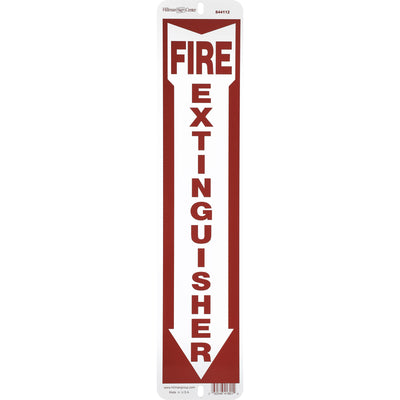 HILLMAN English Red/White Fire Extinguisher Sign 18 in. H X 4 in. W