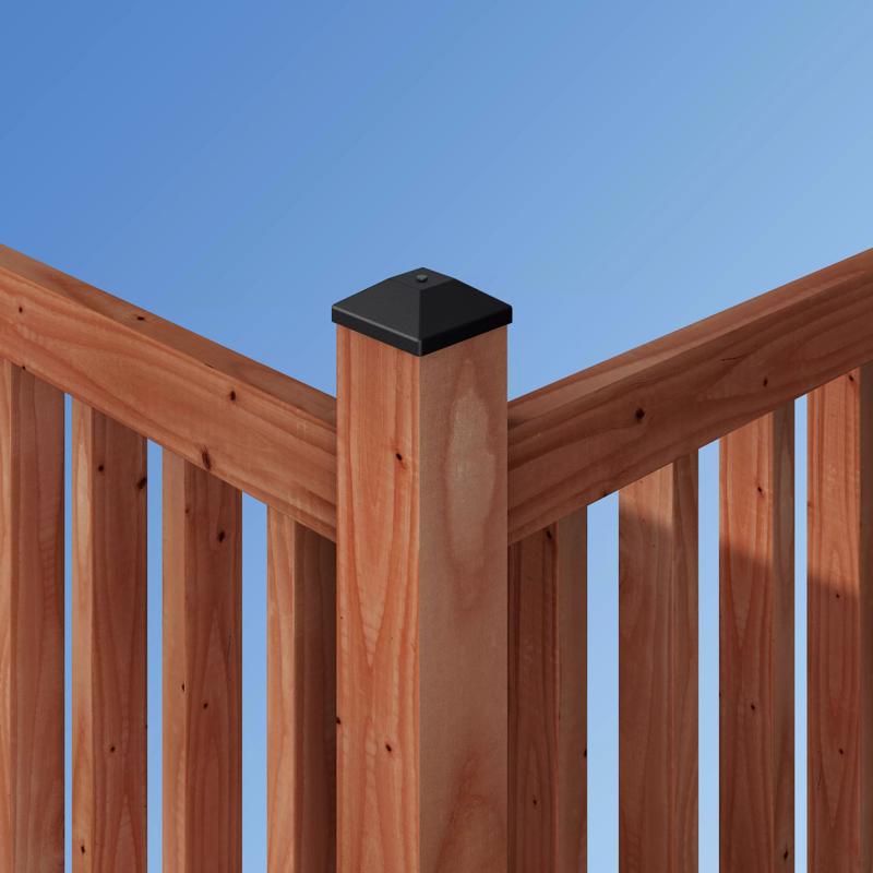 Simpson Strong-Tie Outdoor Accents 1.25 in. H X 4 in. W X 4 in. L Black Plastic Post Cap