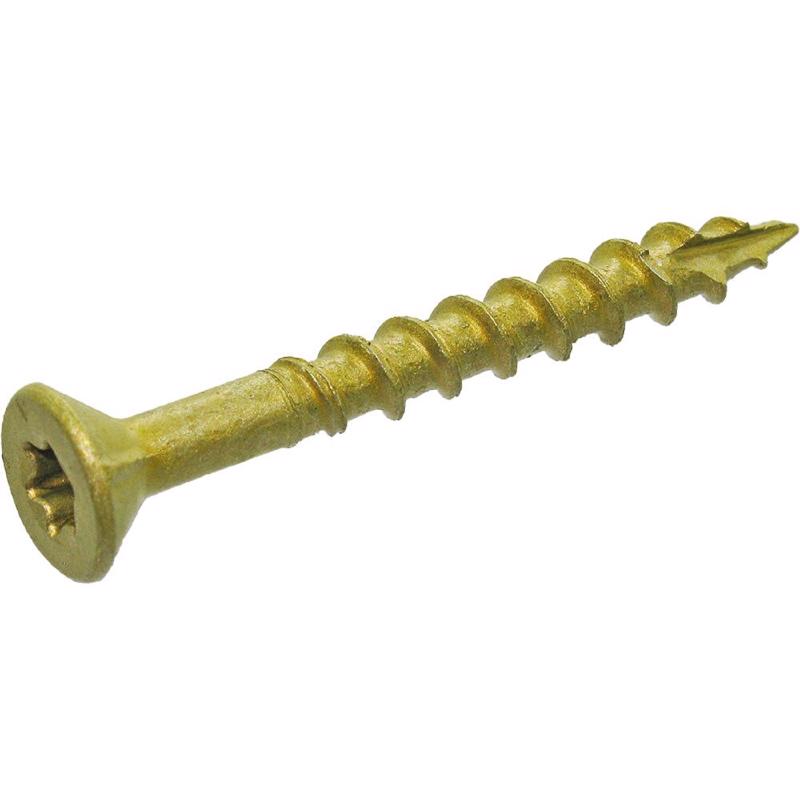 Grip-Rite PrimeGuard Plus No. 8 wire X 1-5/8 in. L Gold Star Flat Head Deck Screws 5 lb