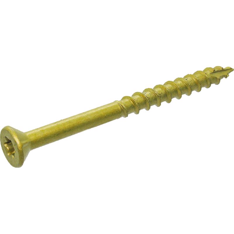 Grip-Rite PrimeGuard Plus No. 9 wire X 2-1/2 in. L Gold Star Flat Head Deck Screws 1 lb