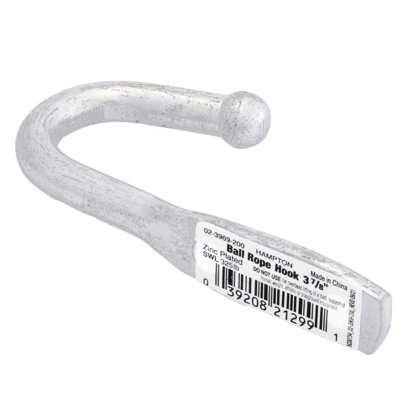 Hampton Small Zinc-Plated Silver Steel 3.125 in. L Rope Binding Hook 325 lb