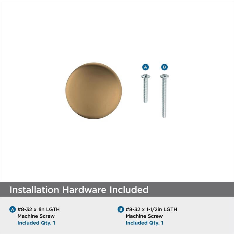 Amerock Edona Round Cabinet Knob 1-1/4 in. D 1-1/8 in. Champagne Bronze