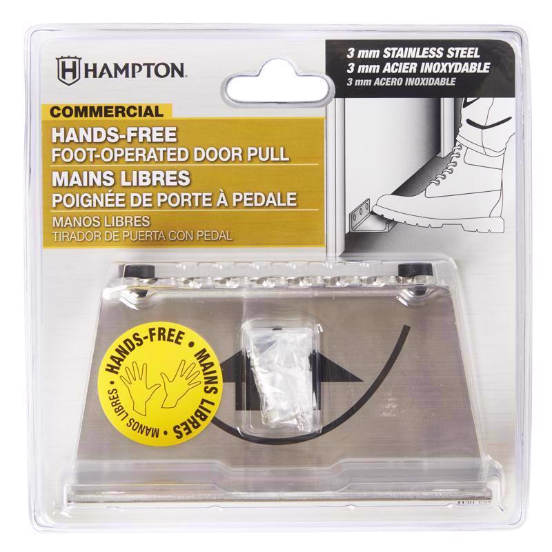 Hampton 5 in. L Silver Stainless Steel Hands-Free Door Pull