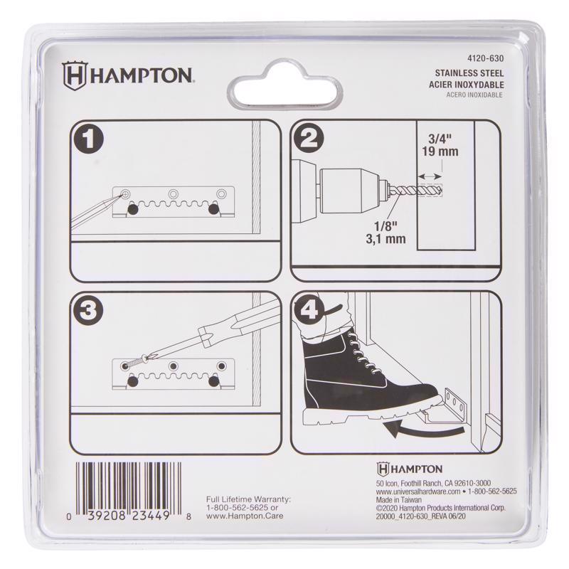 Hampton 5 in. L Silver Stainless Steel Hands-Free Door Pull