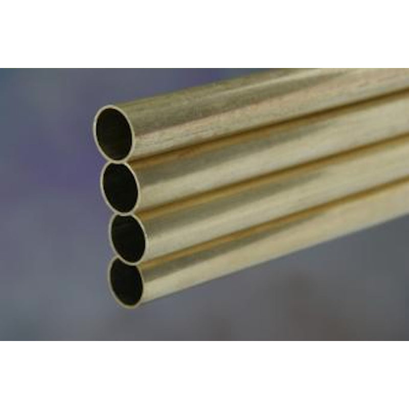 K&S 3/32 in. D X 0.014 in. W X 36 in. L Round Brass Tube