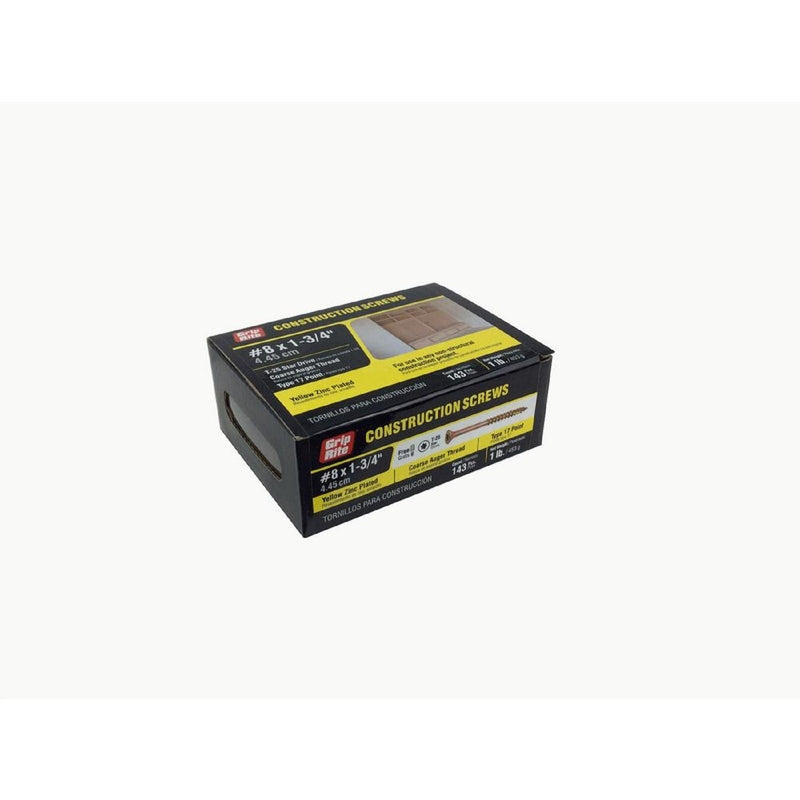 Grip-Rite No. 8 X 1-3/4 in. L Star Flat Head Coarse Construction Screws