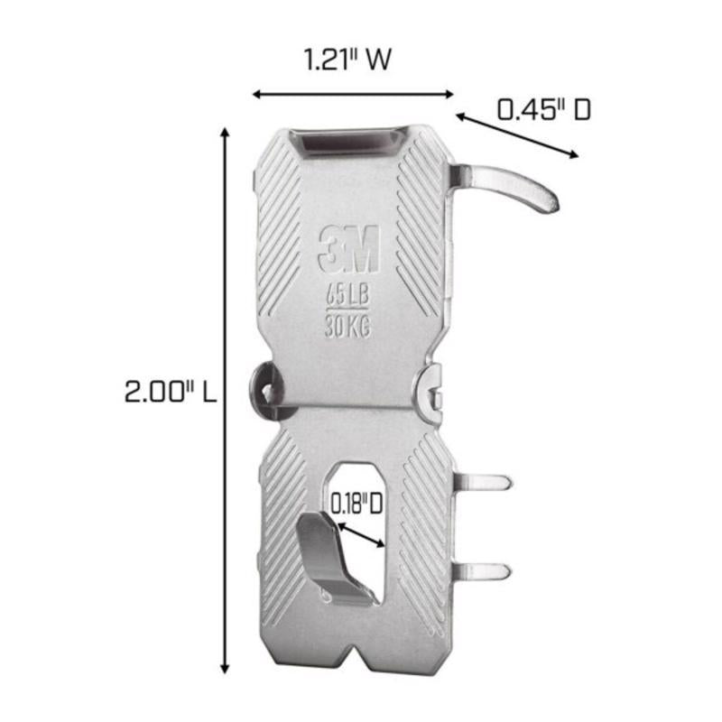 3M Claw Silver Drywall All Purpose Hanger 65 lb 2 pk