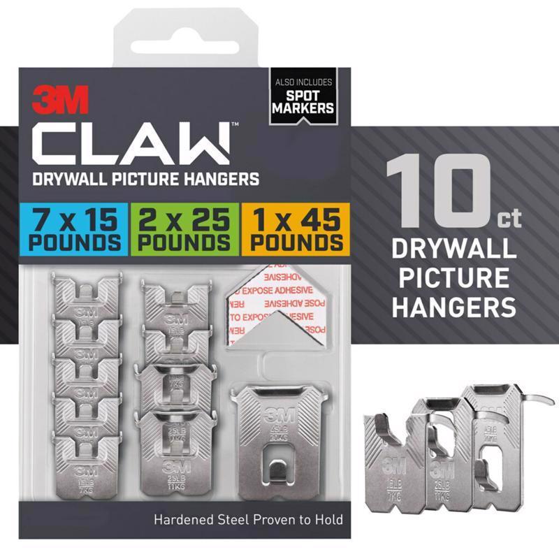 3M Claw Drywall Picture Hanging Set 45 lb 10 pc