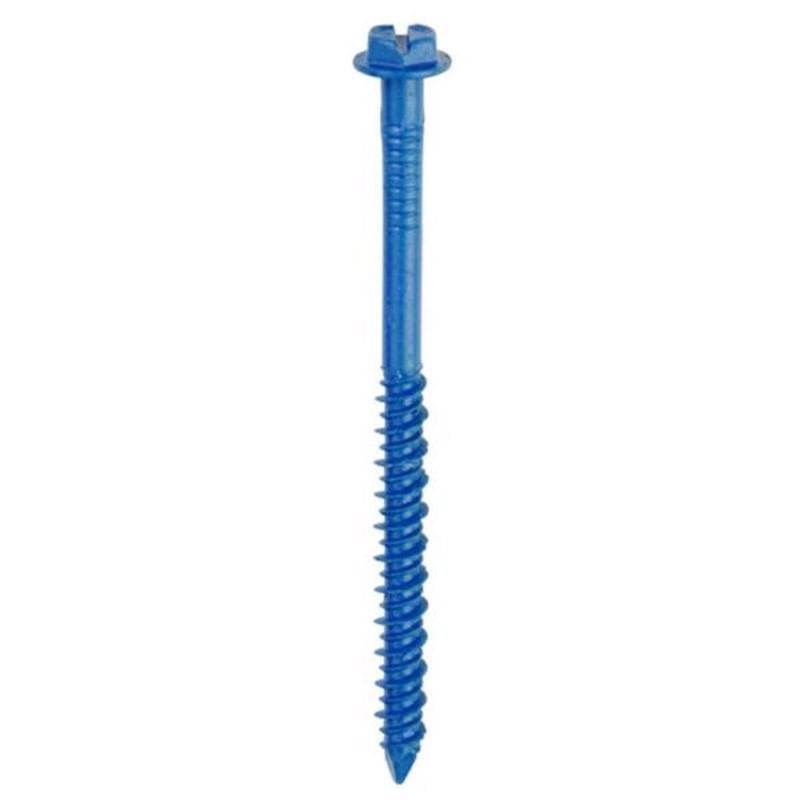 Tapcon 1/4 in. in. X 4 in. L Slotted Hex Washer Head High/Low Concrete Screws