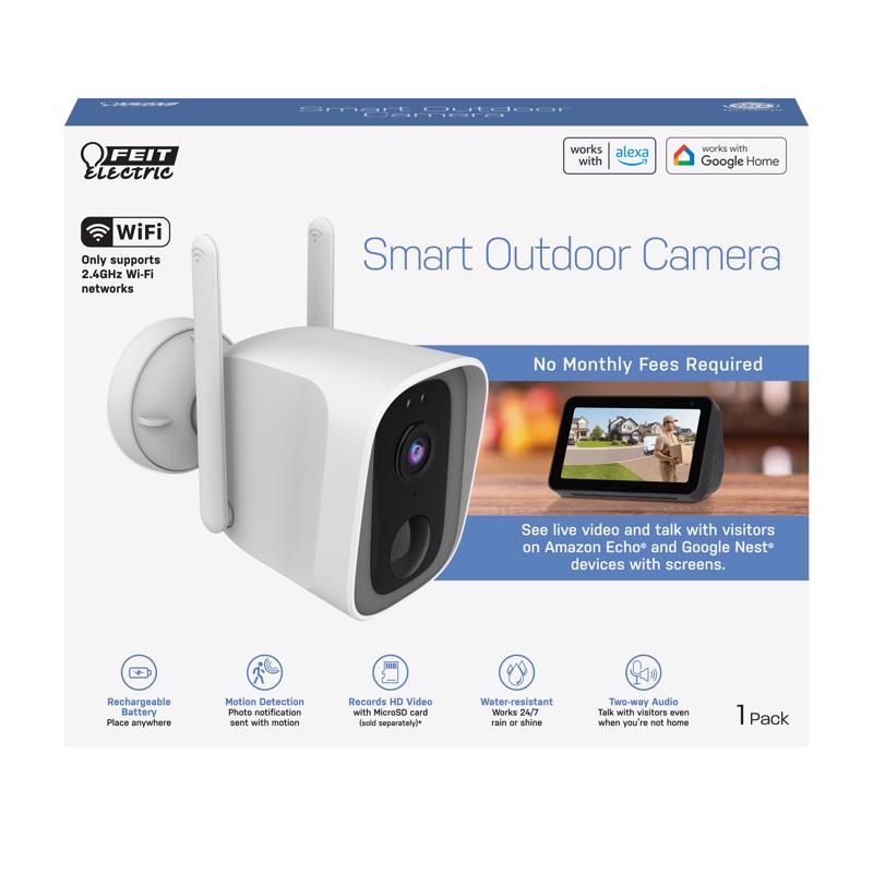 Feit Smart Home Battery Powered Outdoor Smart-Enabled Security Camera