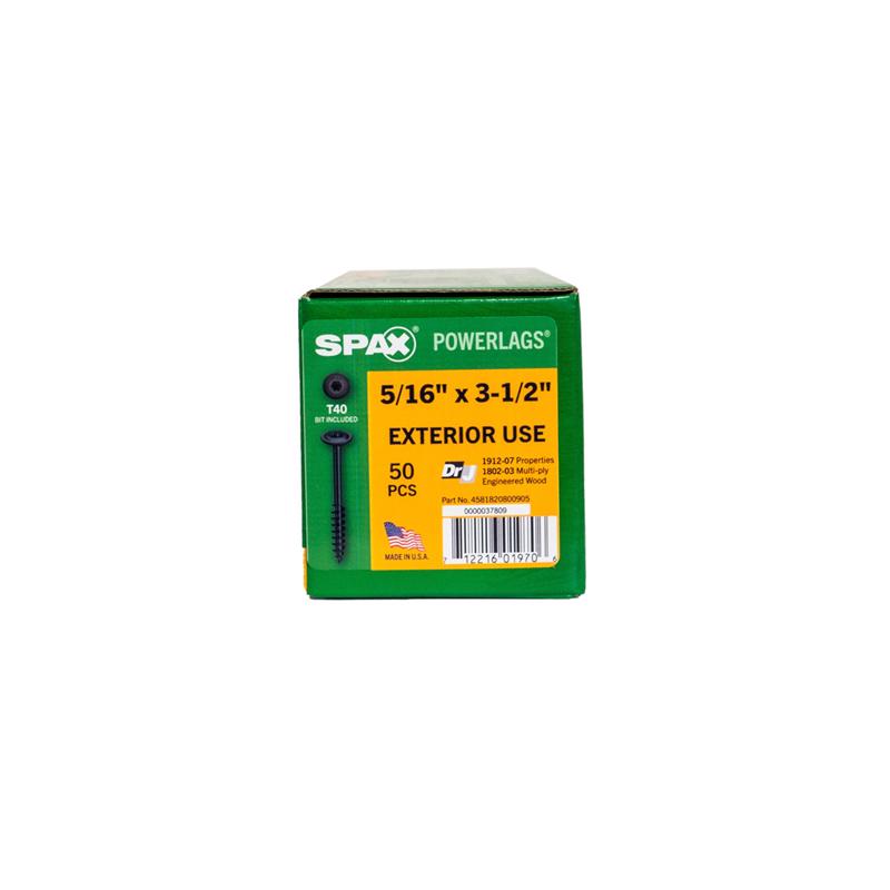 SPAX PowerLags 5/16 in. in. X 3-1/2 in. L T-40 Washer Head Serrated Structural Screws