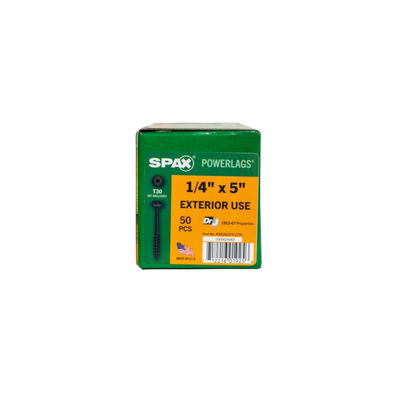 SPAX PowerLags 1/4 in. in. X 5 in. L T-30 Washer Head Serrated Structural Screws