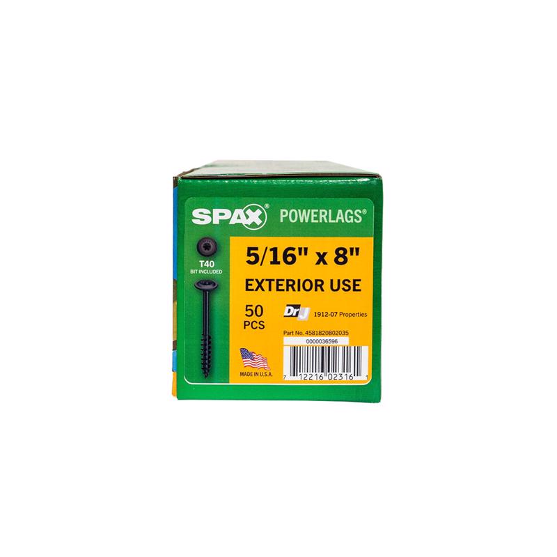 SPAX PowerLags 5/16 in. in. X 8 in. L T-40 Washer Head Serrated Structural Screws