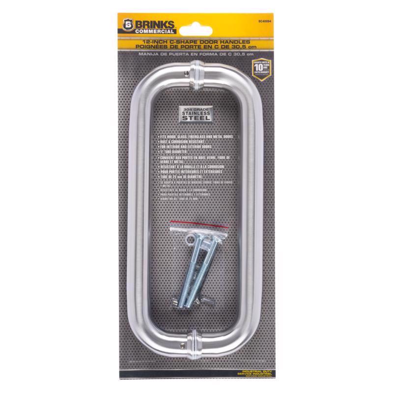 Brinks Commercial 12 in. L Satin Silver Stainless Steel Door Pull