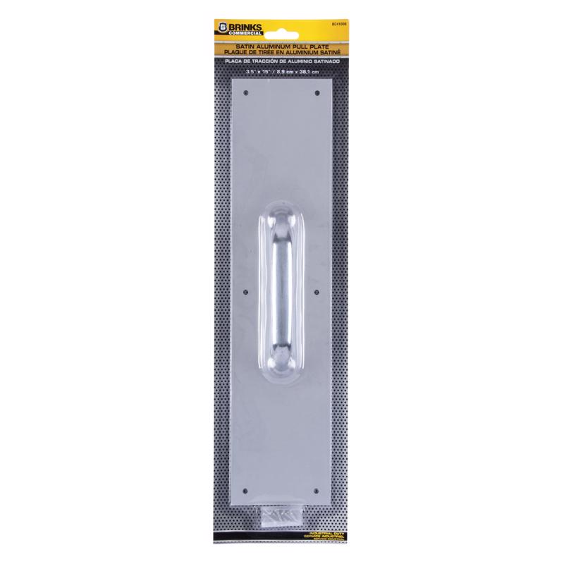 Brinks 15 in. L Satin Aluminum Pull Plate