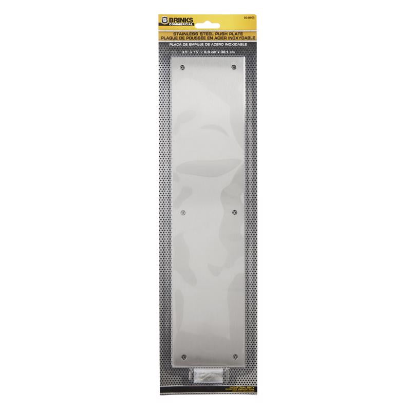 Brinks 15 in. L Stainless Steel Push Plate