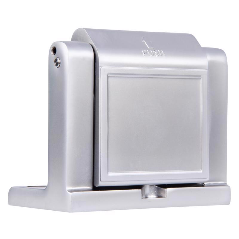 Brinks Zinc Satin Chrome Silver Door Stop Mounts to base trim 2.75 in.