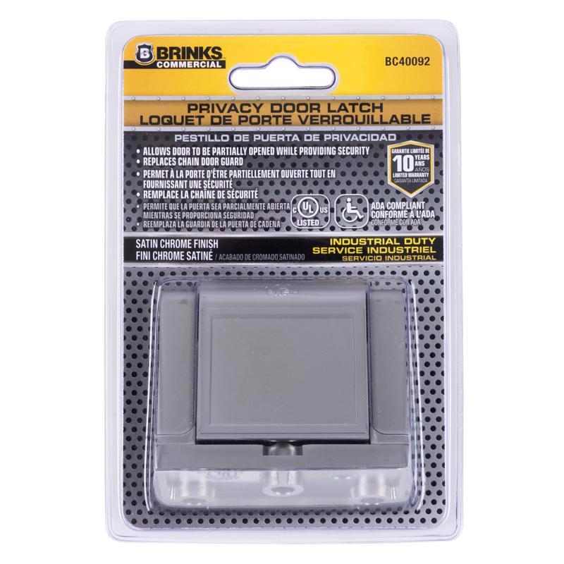 Brinks Zinc Satin Chrome Silver Door Stop Mounts to base trim 2.75 in.