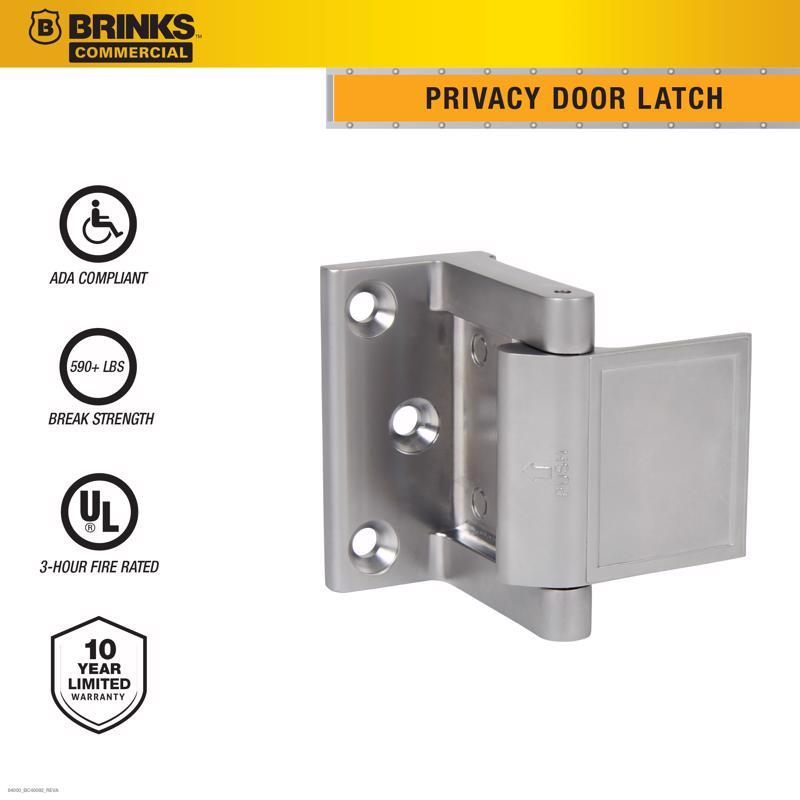 Brinks Zinc Satin Chrome Silver Door Stop Mounts to base trim 2.75 in.