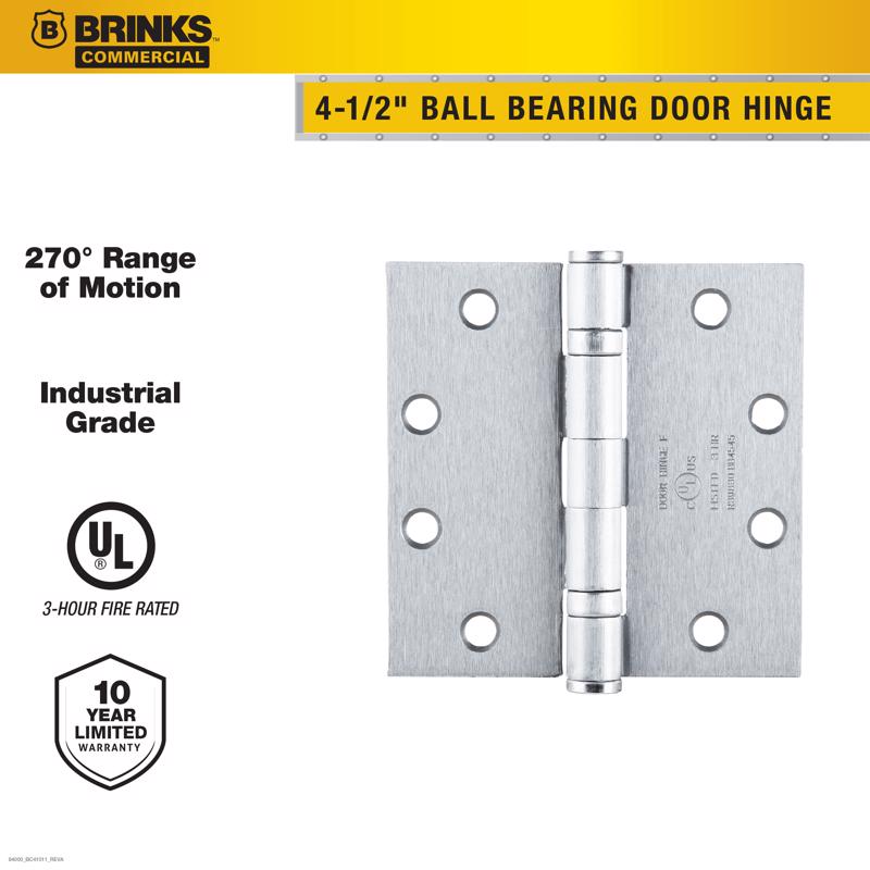 Brinks 4.5 in. L Satin Chrome Door Hinge