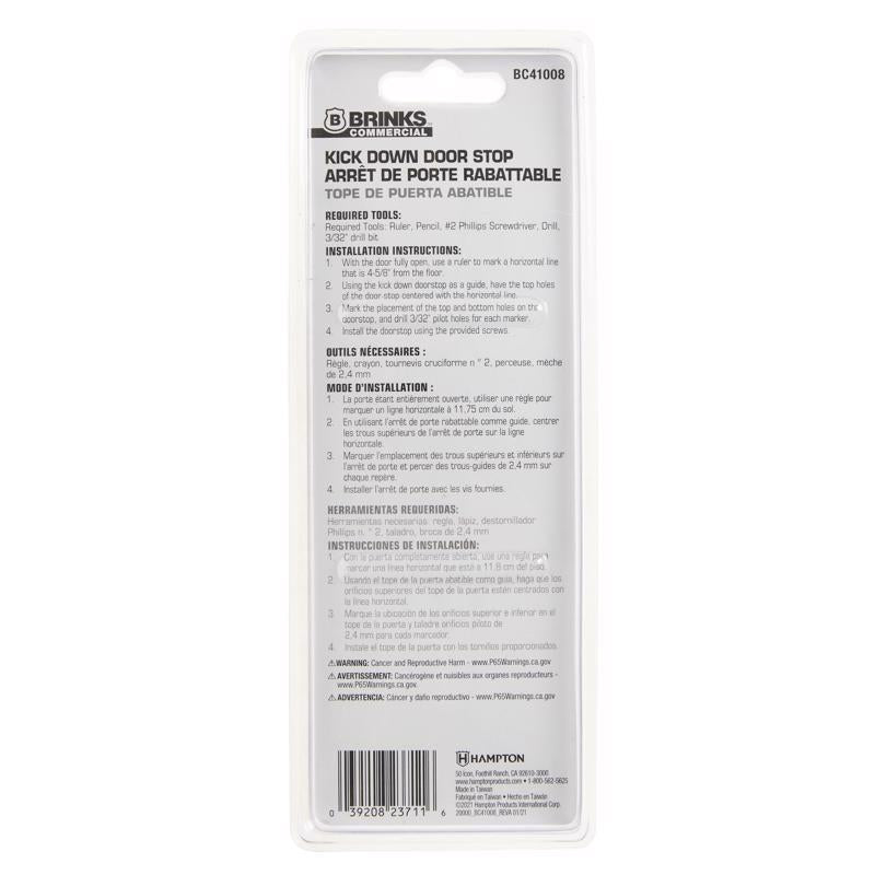 Brinks Brass Bronze Kick-Down Door Holder Mounts to door 1 in.