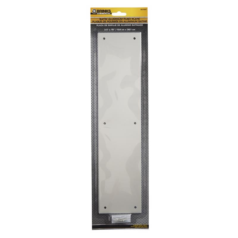 Brinks 15 in. L Satin Aluminum Push Plate
