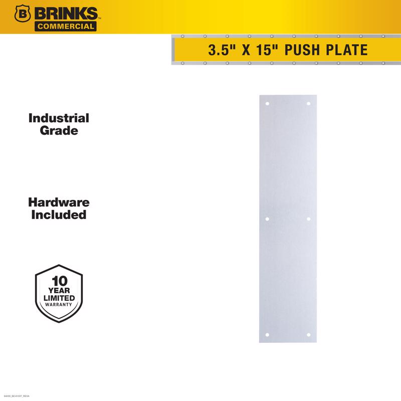 Brinks 15 in. L Satin Aluminum Push Plate