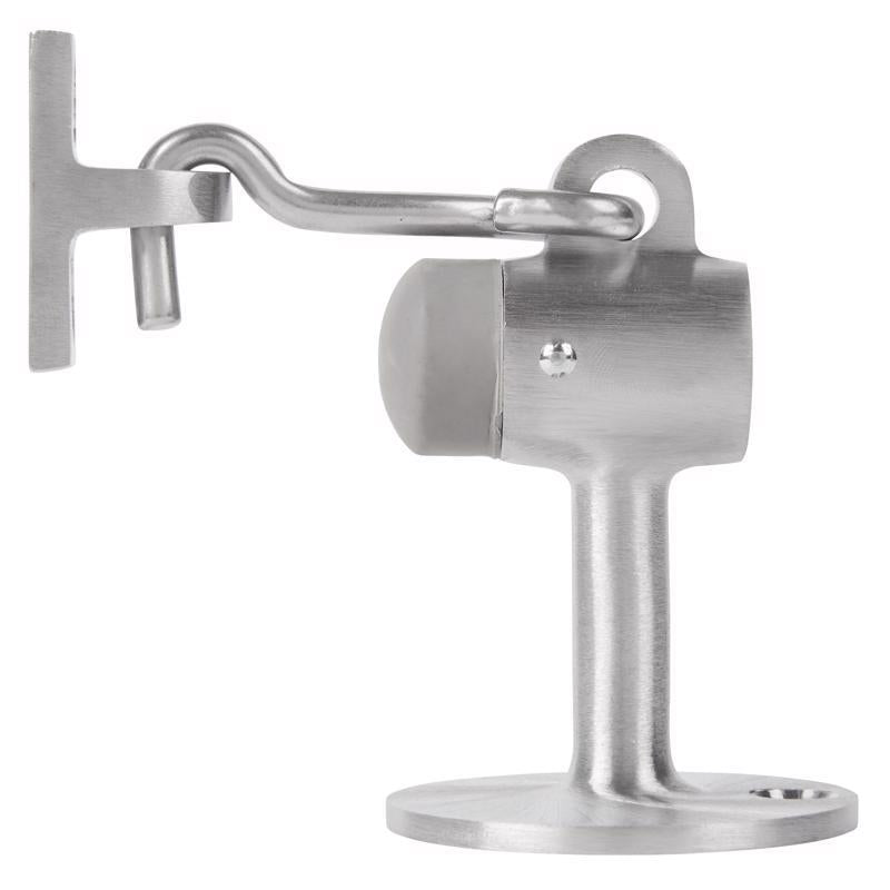 Brinks Brass Satin Chrome Silver Door Stop Mounts to floor 2-1/2 in.