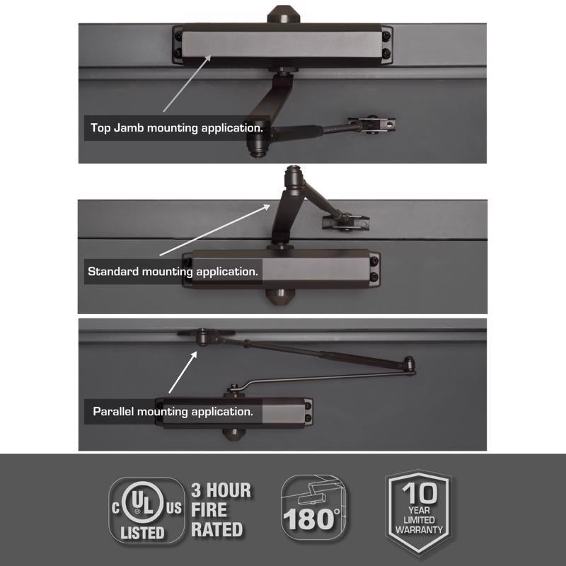 Brinks Commercial Oil Rubbed Bronze Steel Hydraulic Door Closer Grade 1