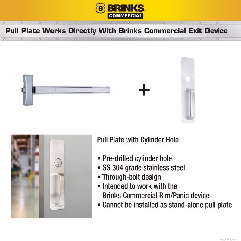 Brinks 13.87 in. L Stainless Steel Pull Plate