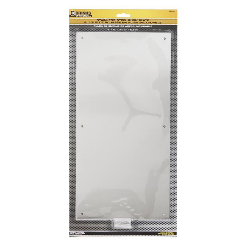 Brinks 16 in. L Stainless Steel Push Plate