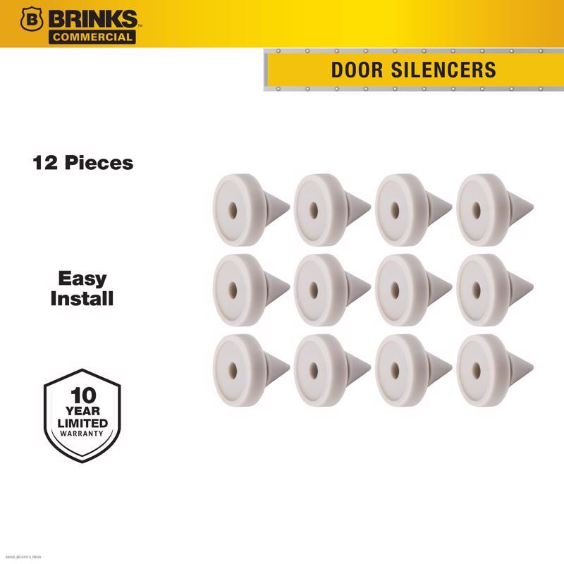 Brinks Plastic Off White Door Bumper Mounts to base trim 1/2 in.