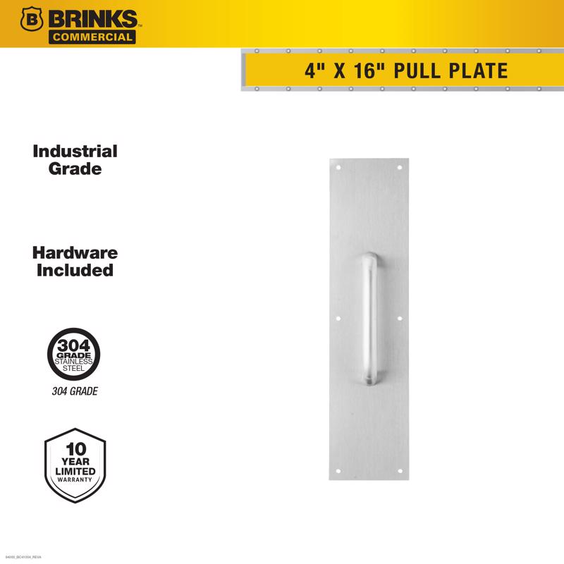 Brinks 16 in. L Stainless Steel Pull Plate