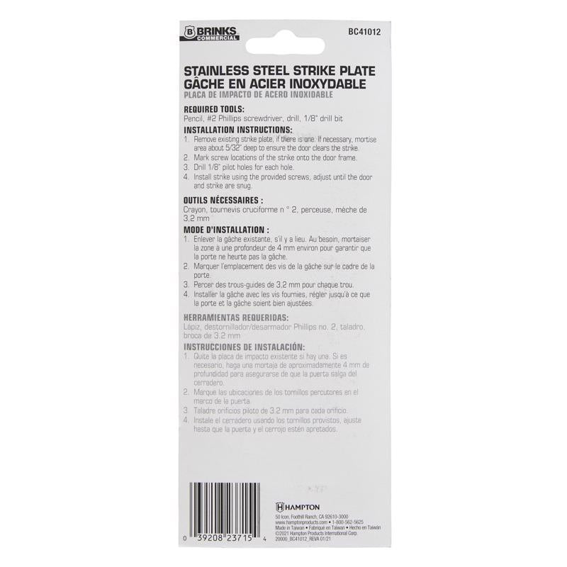 Brinks Satin Stainless Steel Latch Strike