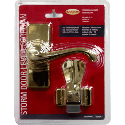 Larson Georgian Bright Brass Storm Door Lever