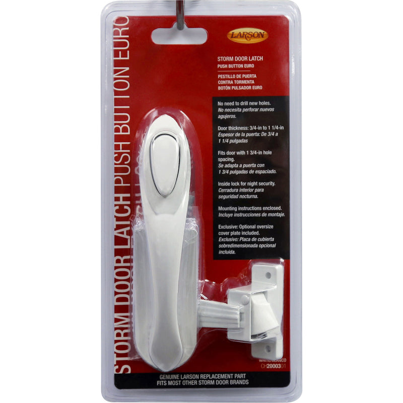 Larson Euro Zinc-Plated White Zinc Push Button Latch