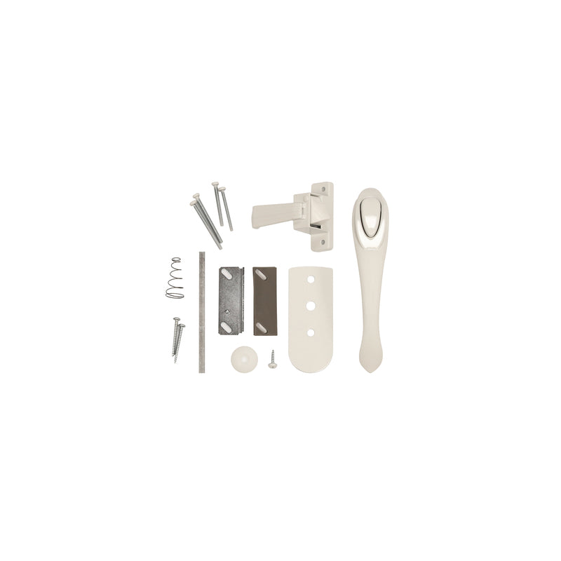 Larson Euro Zinc-Plated White Zinc Push Button Latch