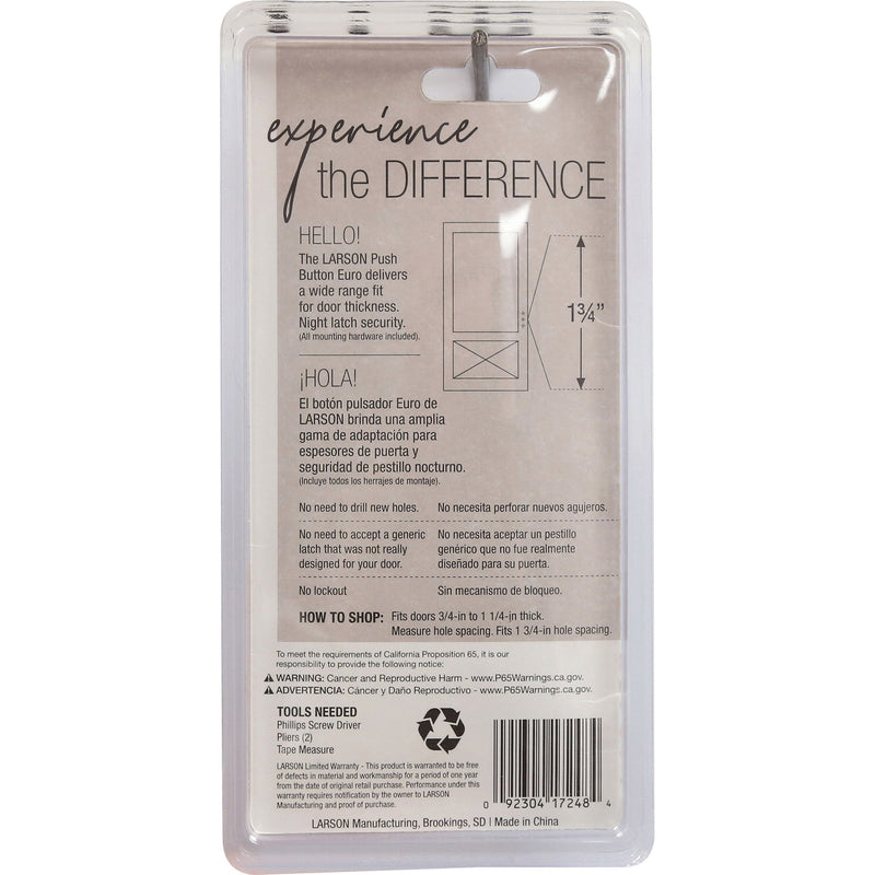 Larson Euro Zinc-Plated White Zinc Push Button Latch