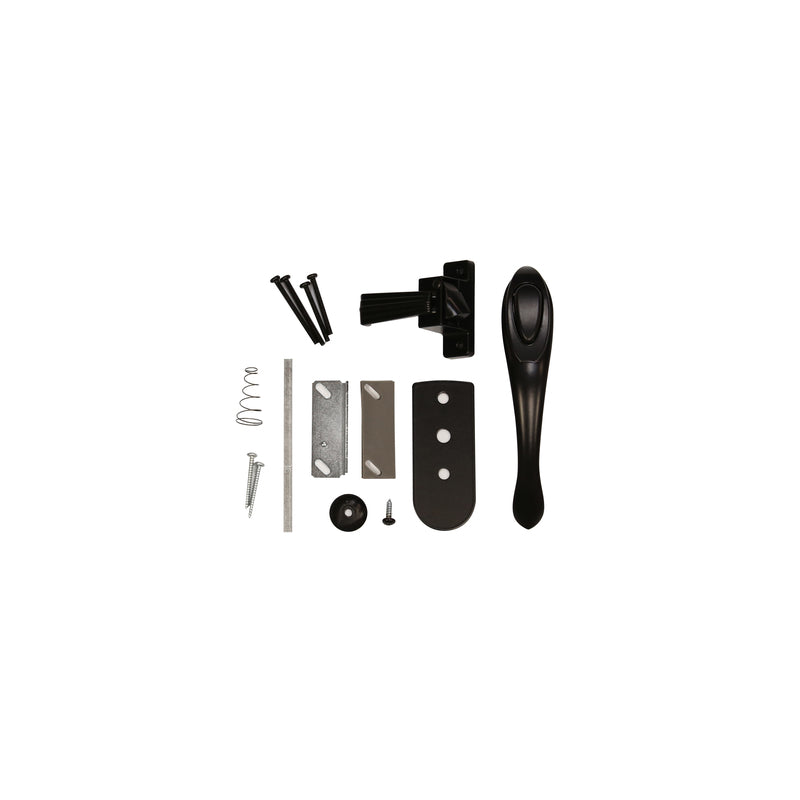Larson Euro Zinc-Plated Black Zinc Push Button Latch