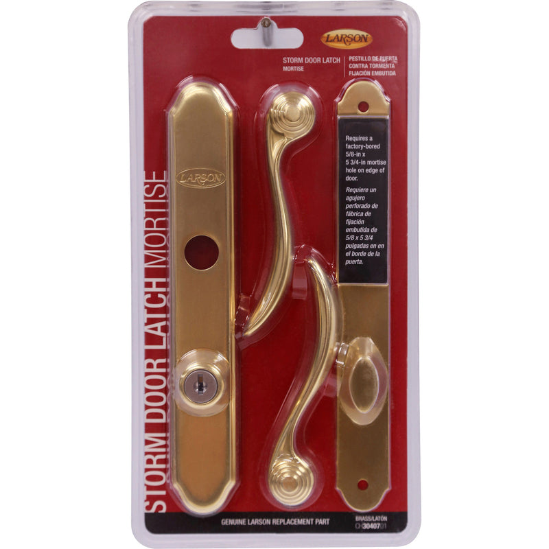 Larson Screen Away Bright Brass Gold Zinc Mortise Latch