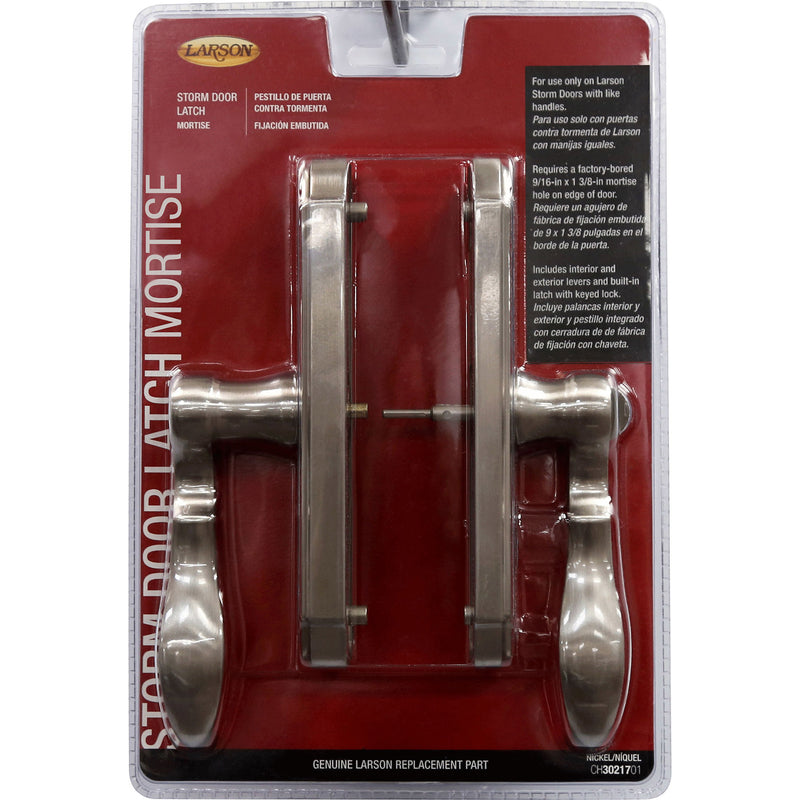 Larson M2 Brush Nickel Silver Zinc Mortise Latch