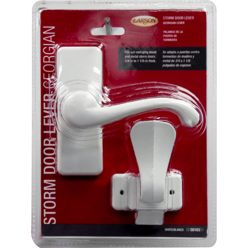 Larson Georgian Zinc-Plated White Zinc Lever Latches