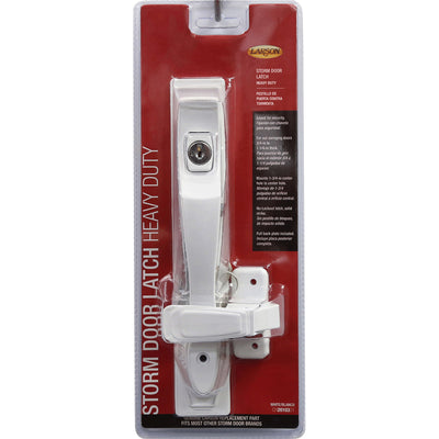 Larson Heavy Duty Zinc-Plated White Zinc Push Button Keyed Latch