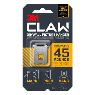 3M Claw Silver Drywall Picture Hanger 45 lb