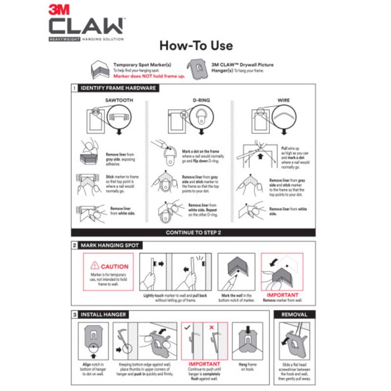 3M Claw Silver Drywall Picture Hanger 45 lb